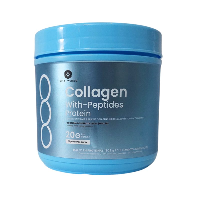 Tarro de Collagen With-Peptides Protein de frente