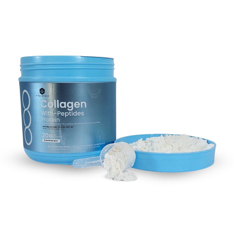 Collagen With-Peptides Protein en polvo, servido en medidor