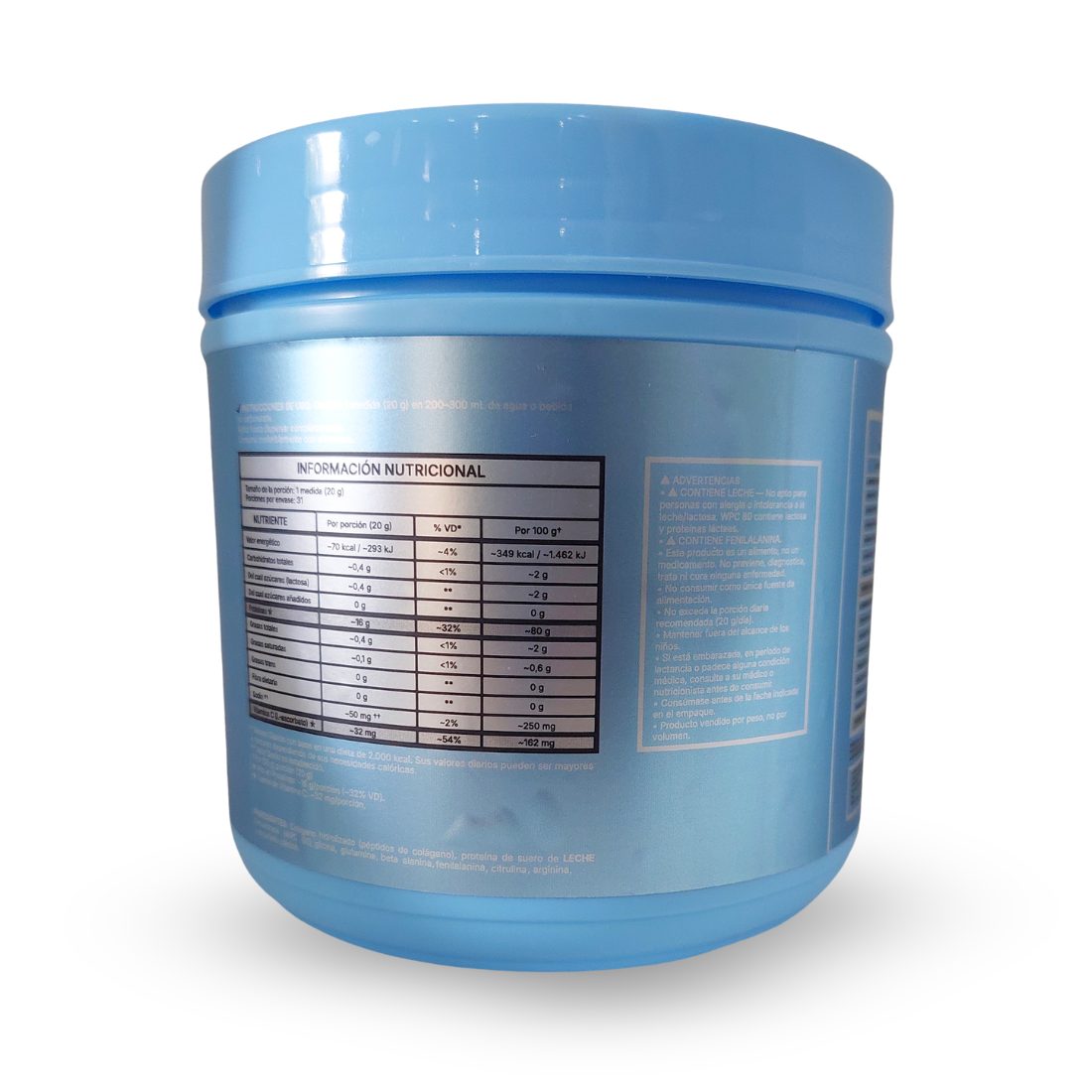 Tabla nutricional de Collagen With-Peptides Protein