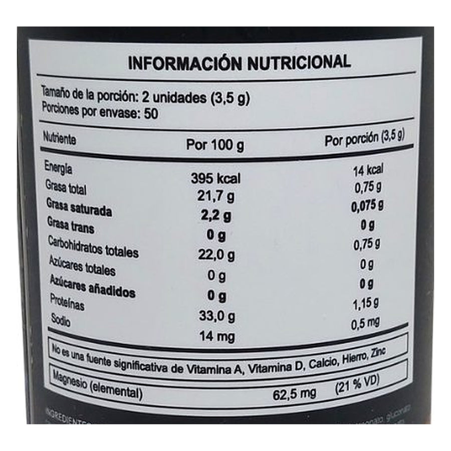 Tabla nutricional de Magnesium 12-in-1 Complex