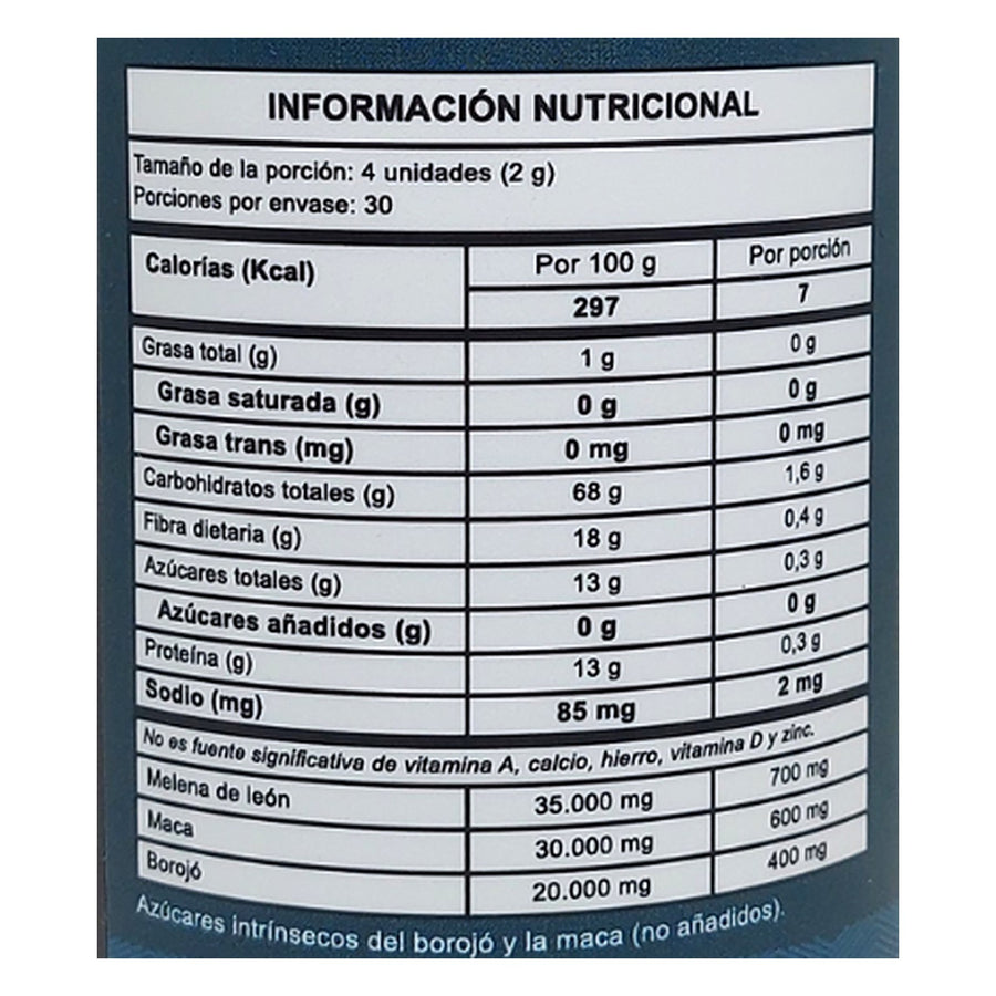 Tabla nutricional de Oxyloza Vital World