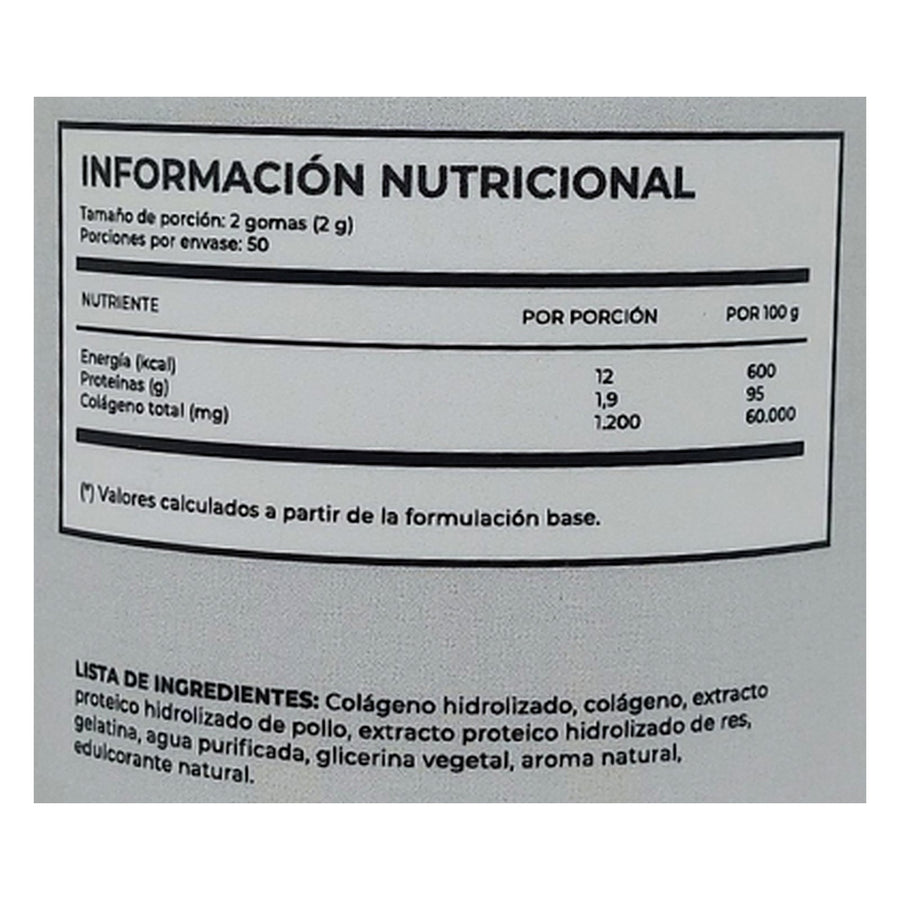 Tabla nutricional de Vital World Collagen Peptides